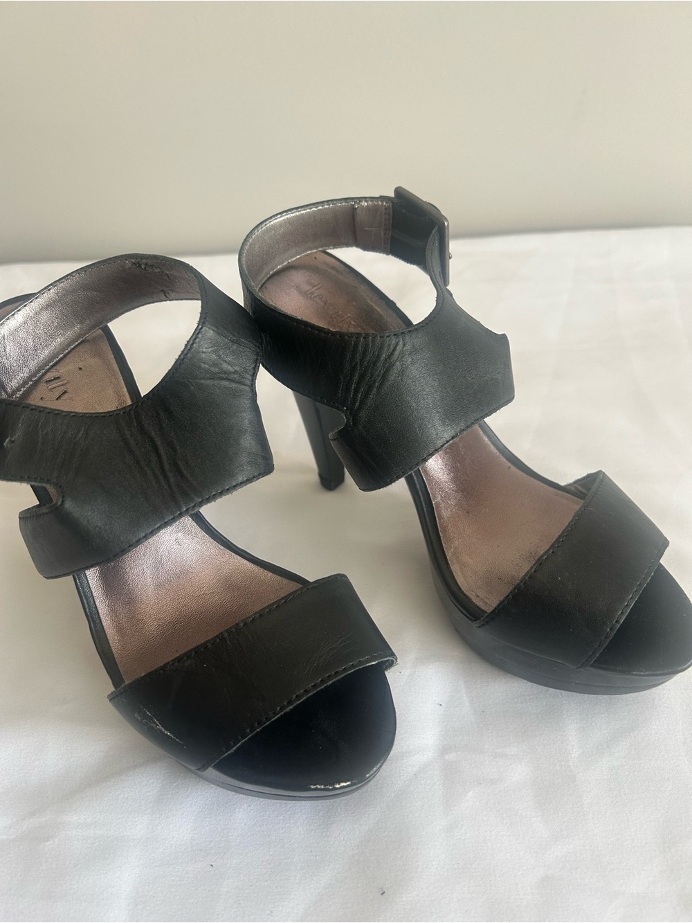 Elegant Black Women's High Heel Sandals with Ankle Strap